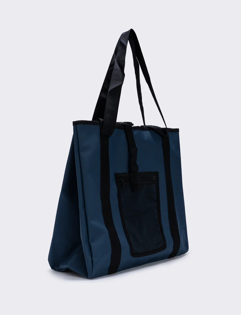 Borsone gommato con tasche uomo - Blu navy