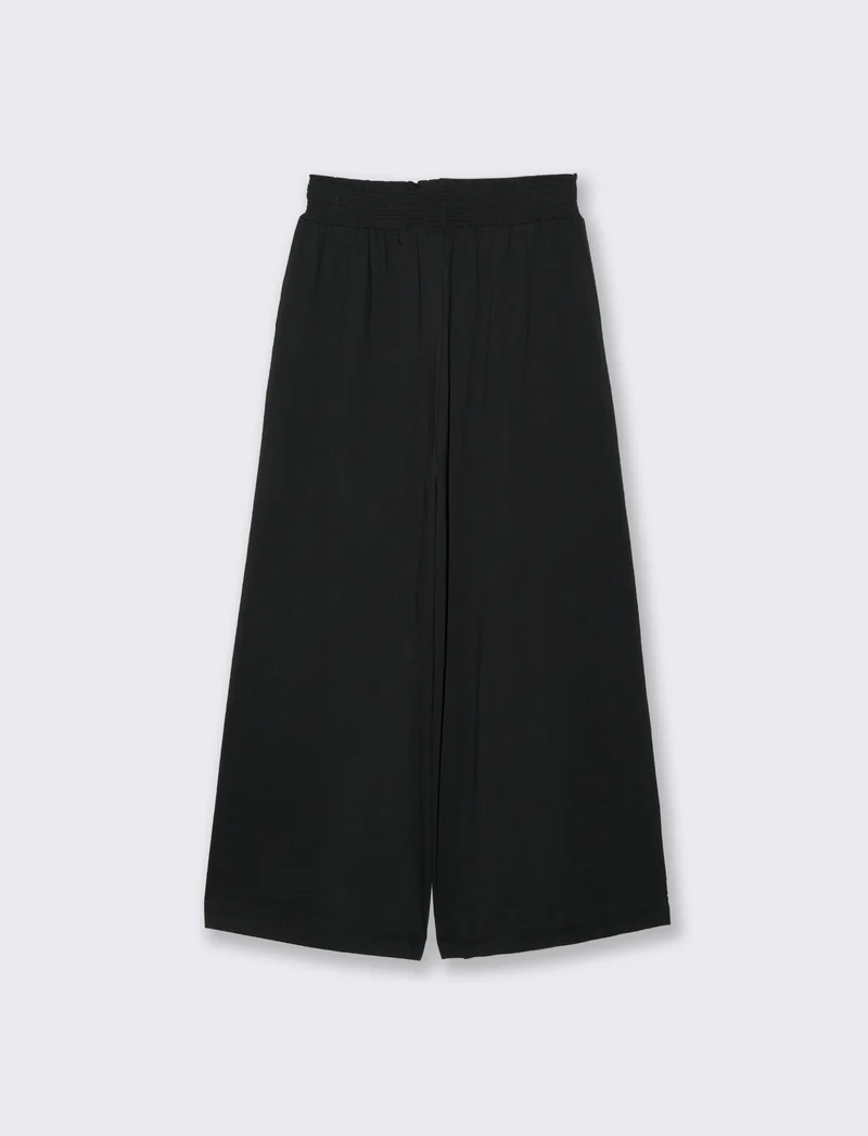 Pantalone Ampio con Elastico in Vita - Nero