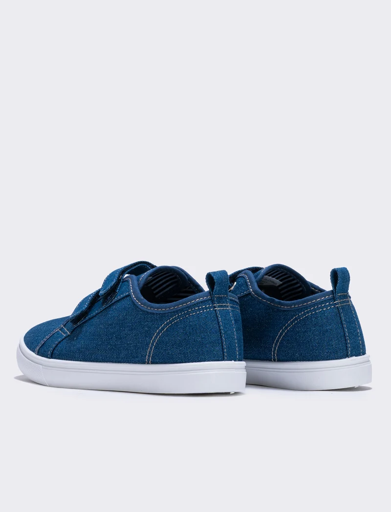Scarpa in tela da bambino con strappi - Denim