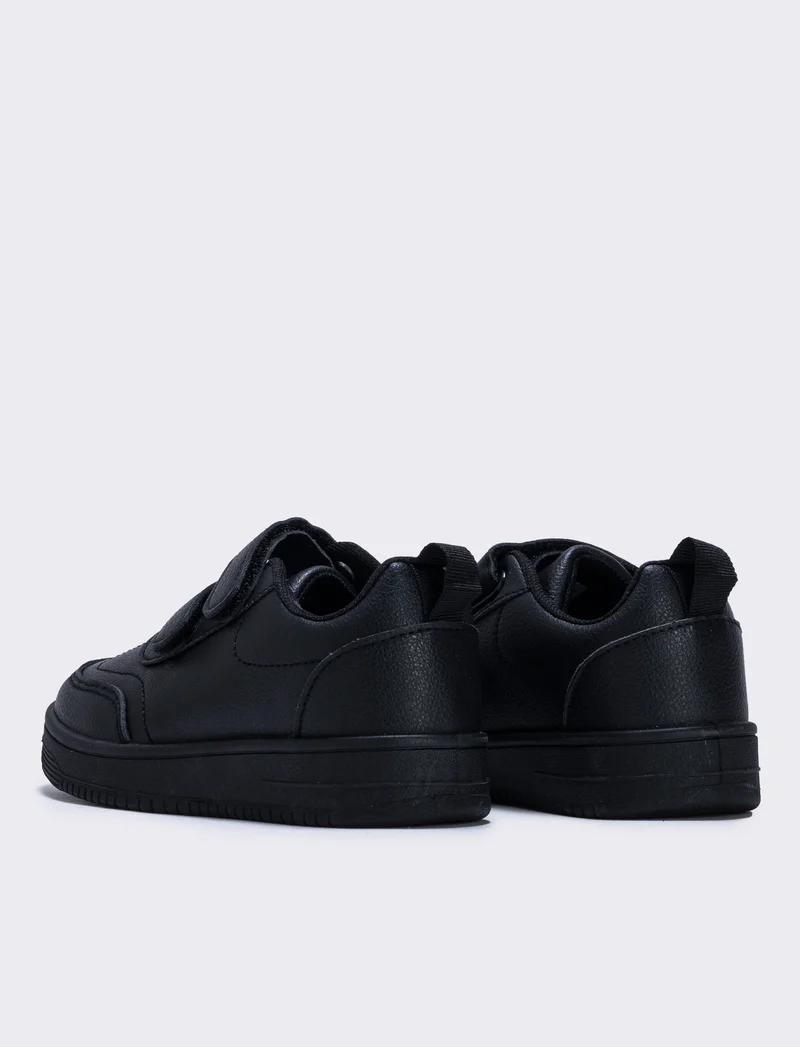 Sneakers basic bambino in poliuretano - Nero