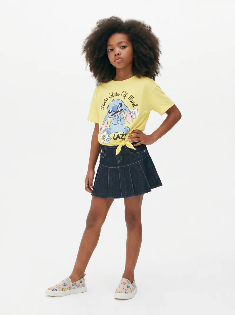 T-shirt Disney Stitch mezza manica in cotone - Giallo
