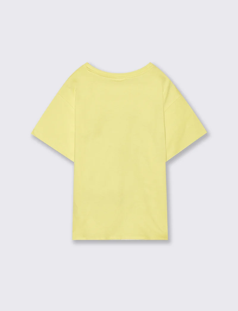 T-shirt Disney Stitch mezza manica in cotone - Giallo