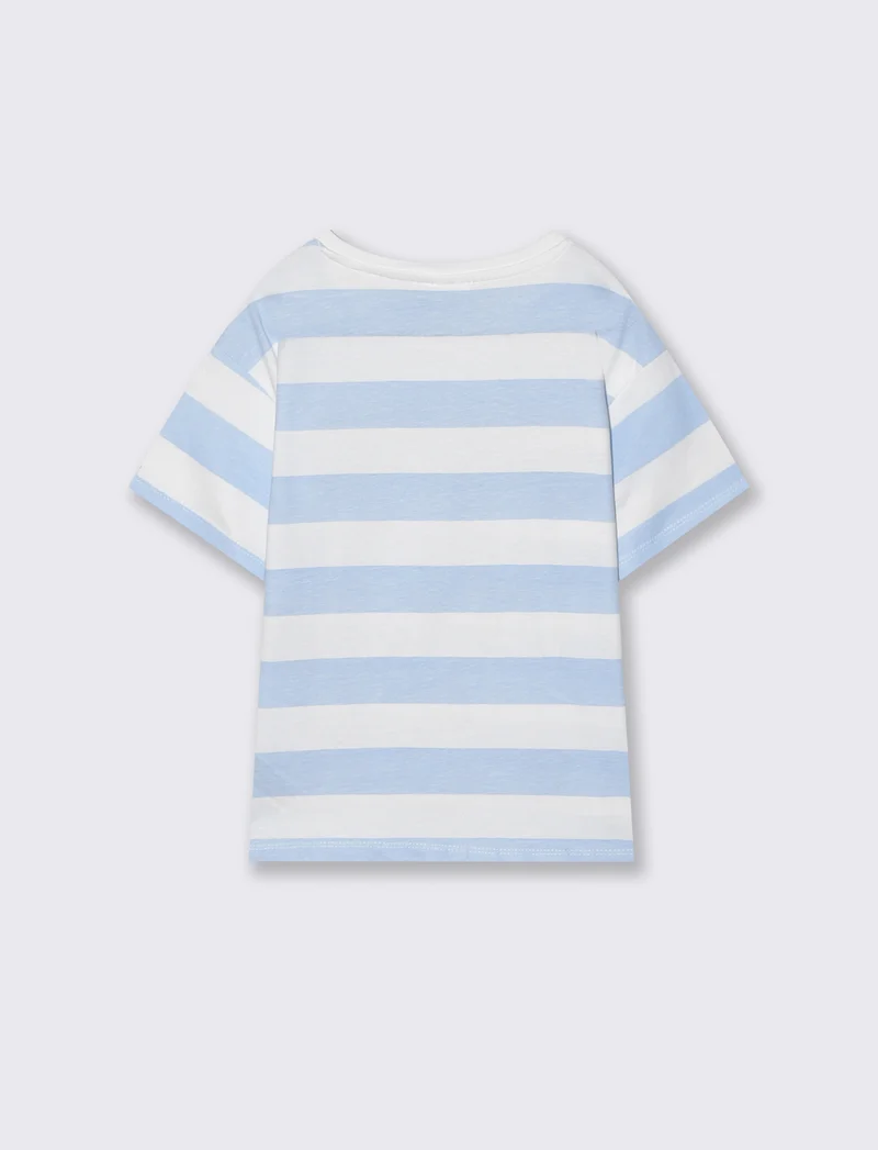 T-shirt Disney Stitch mezza manica in cotone - Righe