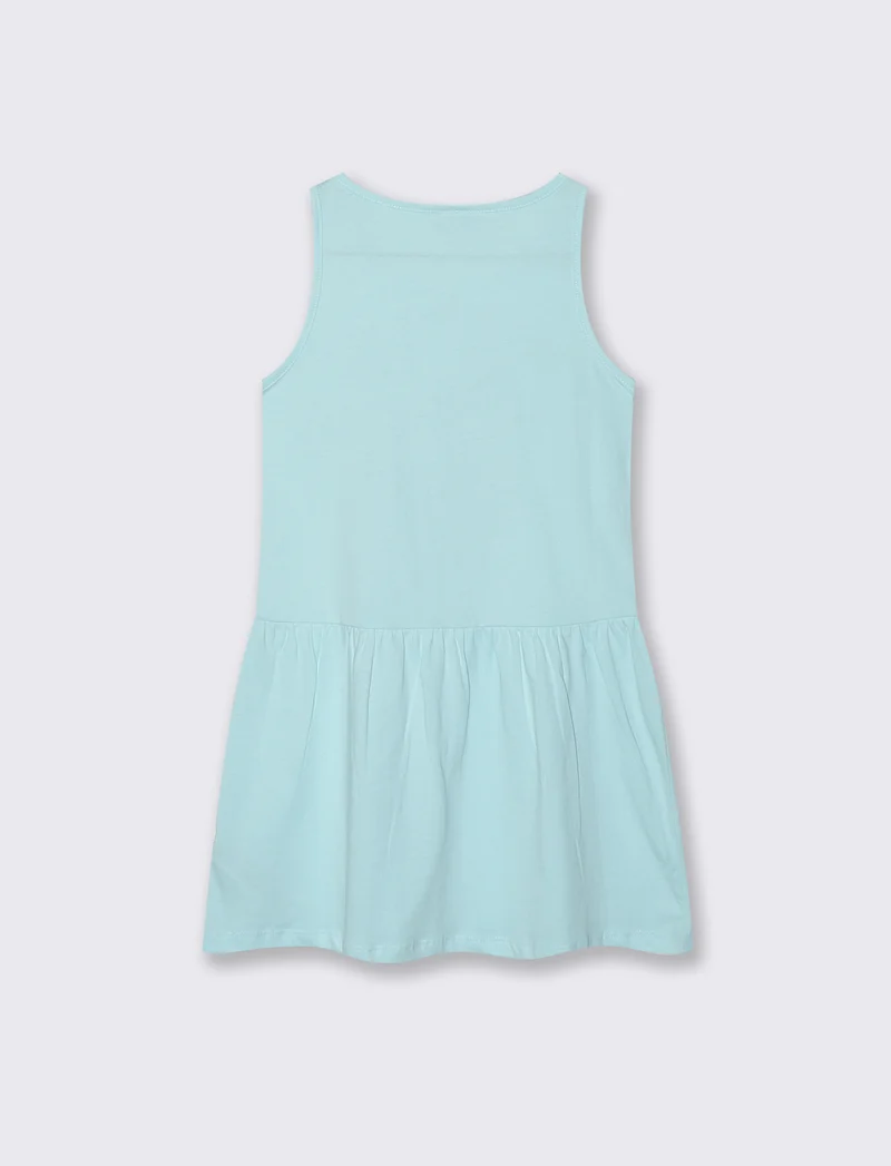 Abito in cotone con stampe by Stitch - Verde acqua