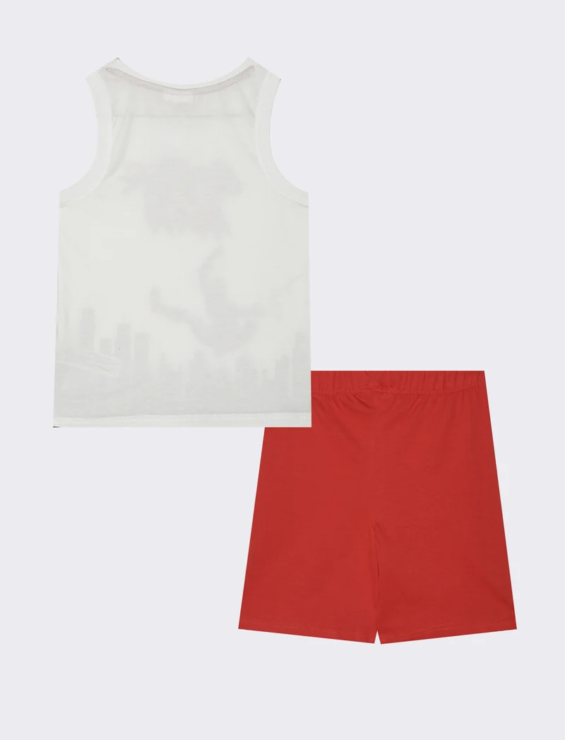 Canotta e short in cotone Spiderman - Bianco