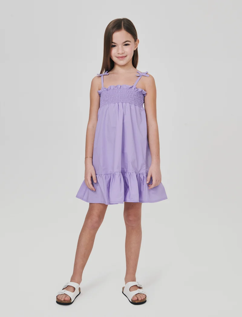 Abito con spalline e volant eleganti - Lilla