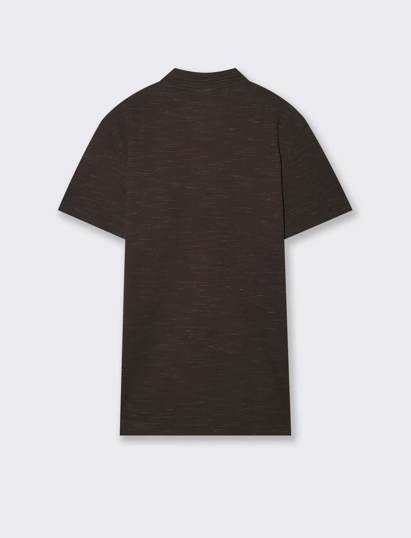 Polo Slub Injected con Colletto a Revers - Moro