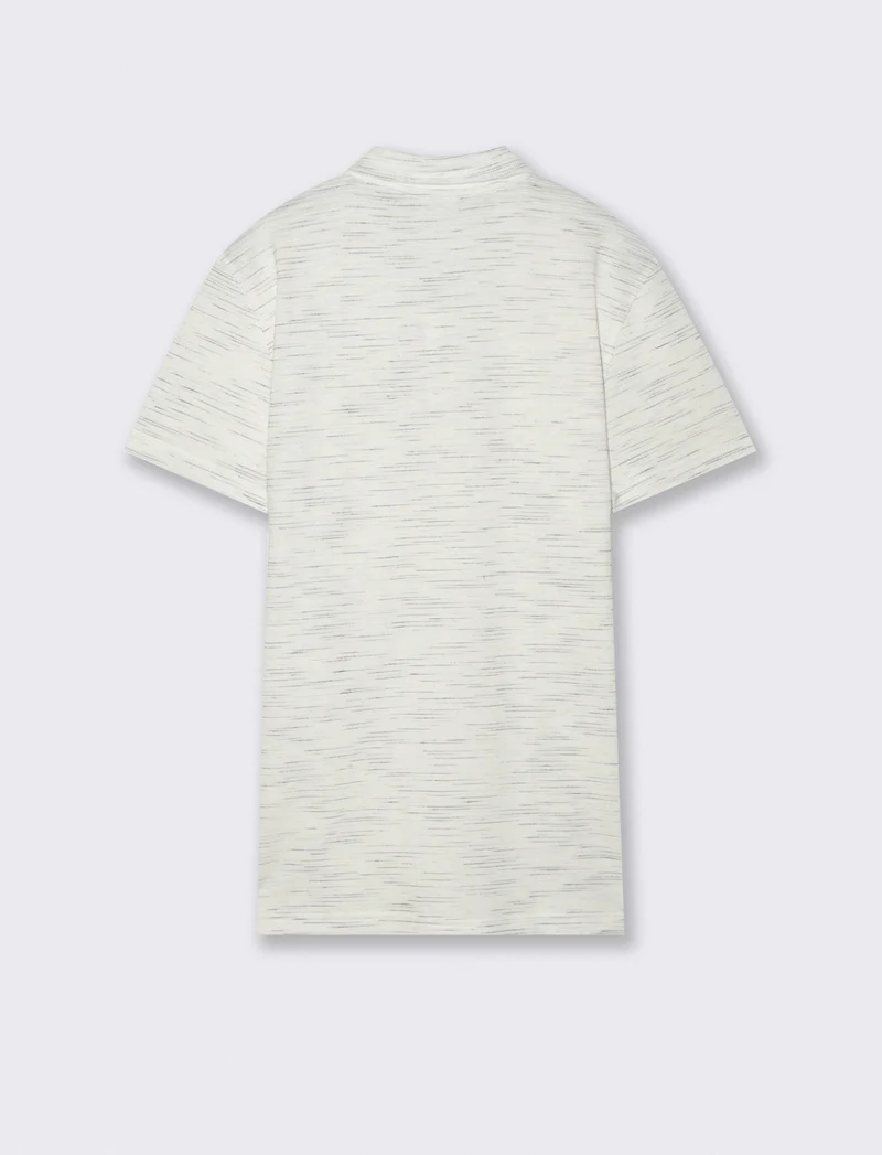Polo Slub Injected con Colletto a Revers - Bianco