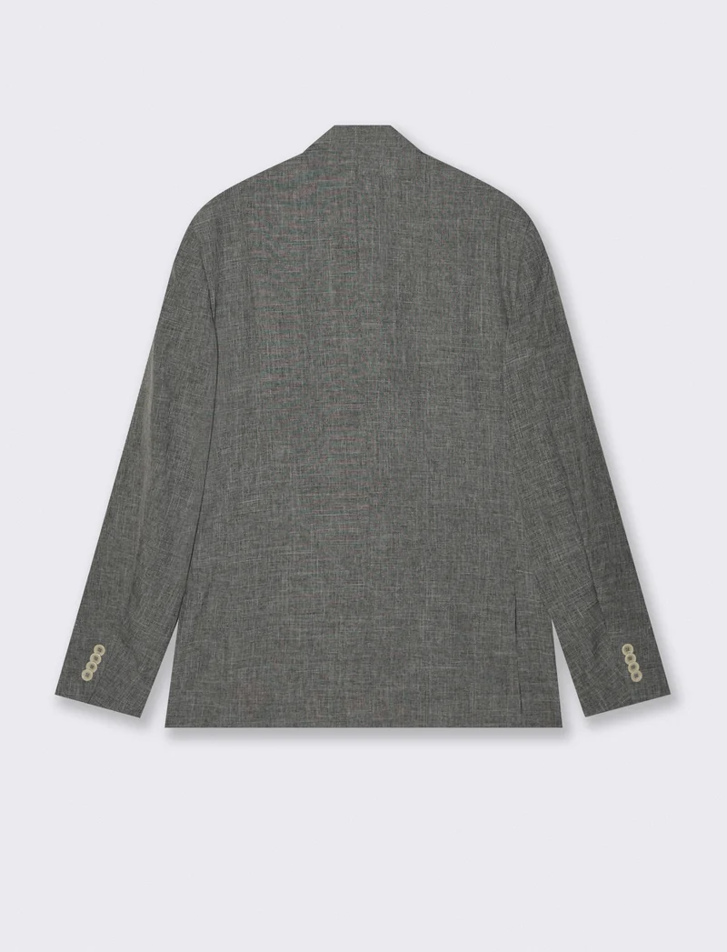 Blazer slub melange formal fit elegante - Grigio mel.