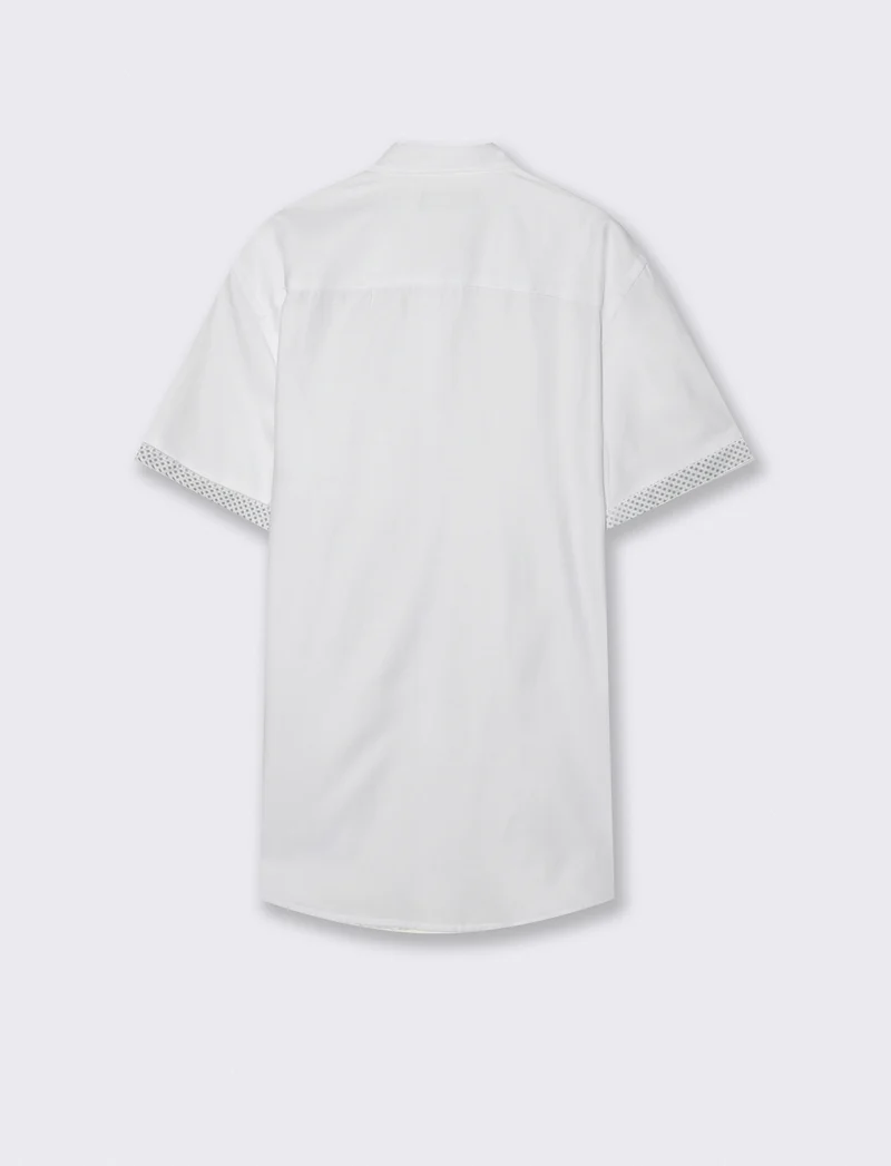 Camicia Oxford Regular Fit con taschino - Bianco