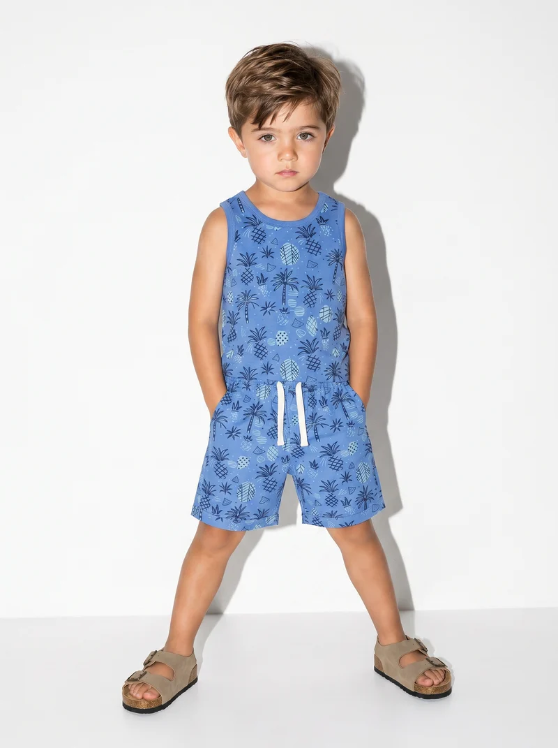 Canotta in cotone - Azzurro