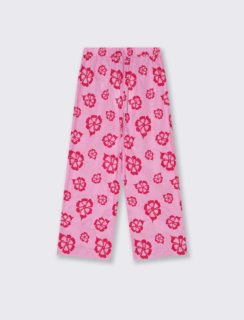 Pantaloni Palazzo Floreali in Cotone - Fantasia