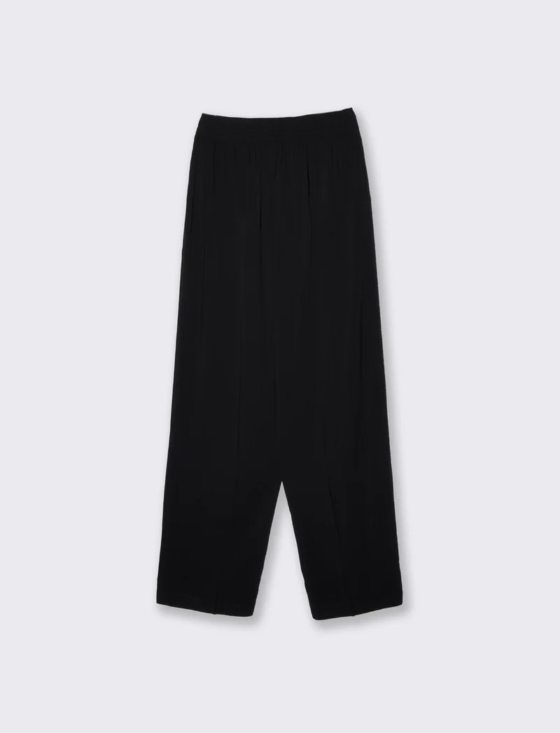 Pantaloni elasticizzati con coulisse vita - Nero
