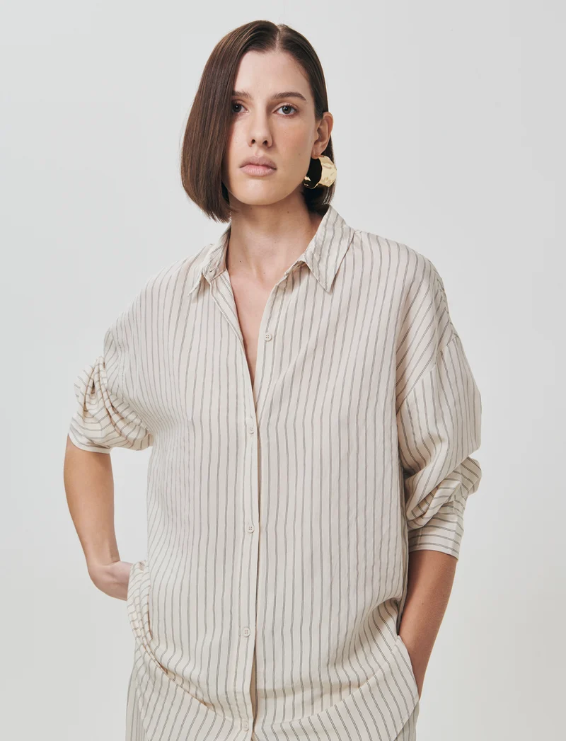 Camicia Oversize a Righe Verticali Women - var 1