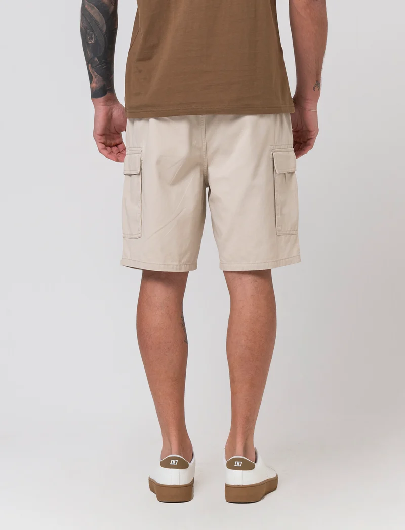 Bermuda cargo in twill da uomo - Sabbia