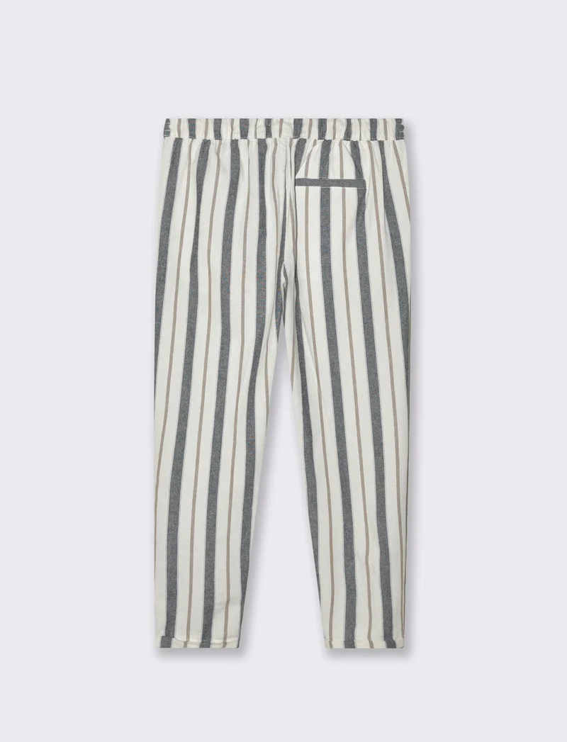 Pantaloni jogger a righe misto lino da uomo - Blu