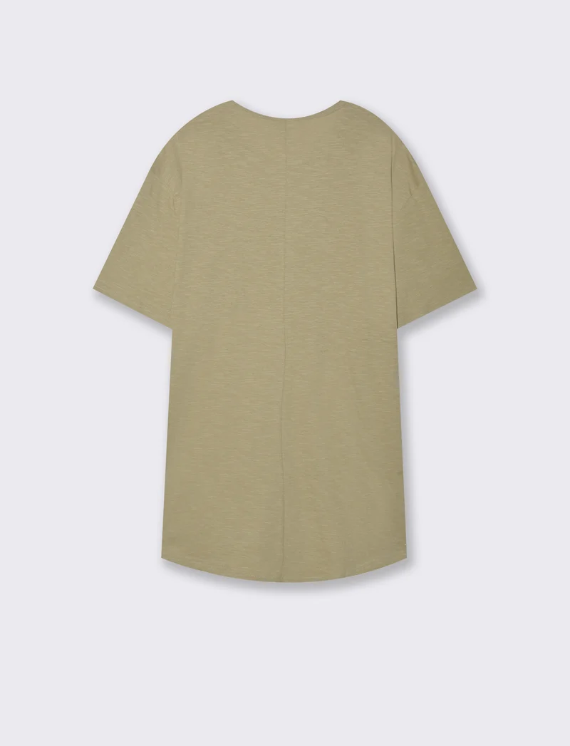 T-shirt con coulisse da uomo - Verde salvia