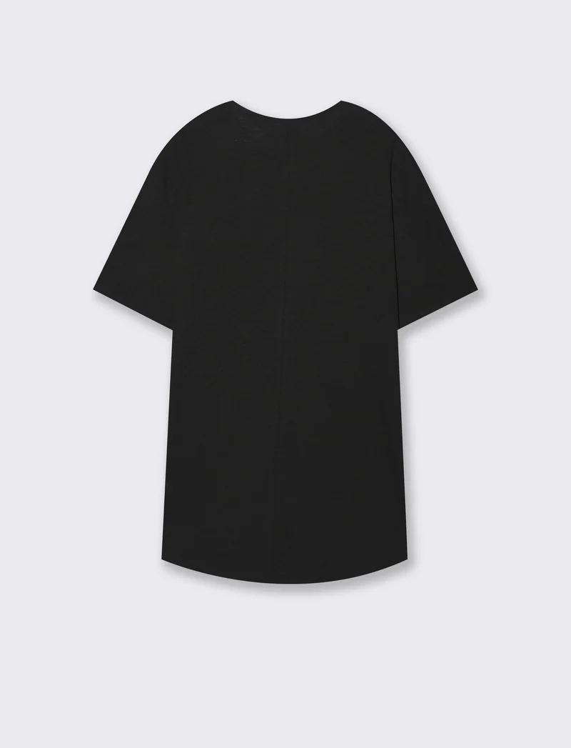 T-shirt con coulisse da uomo - Nero