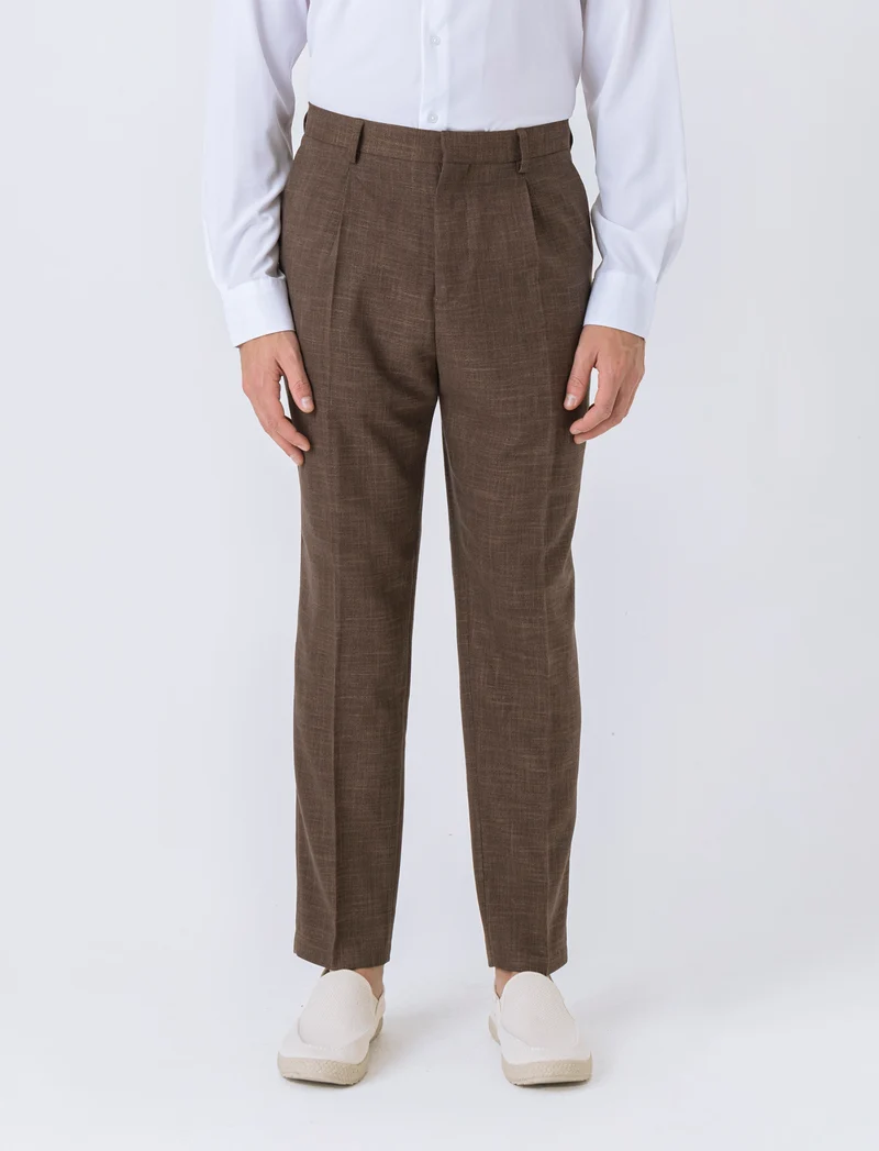 Pantaloni da completo formal fit da uomo - Moro