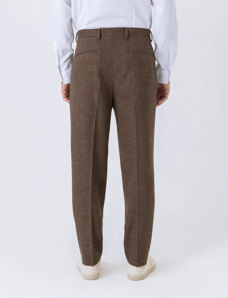 Pantaloni da completo formal fit da uomo - Moro