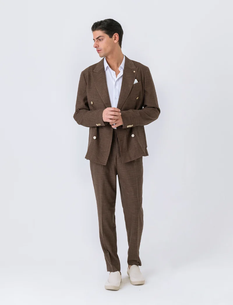 Pantaloni da completo formal fit da uomo - Moro