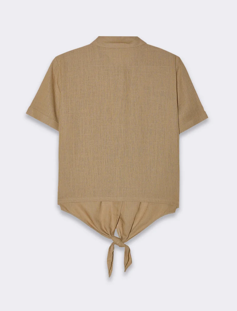 Camicia manica corta da donna - Caramello