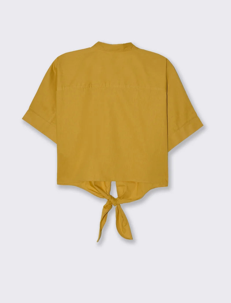 Camicia con nodo da donna - Senape
