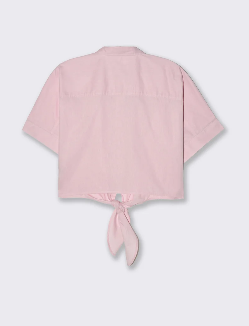 Camicia con nodo da donna - Rosa chiaro