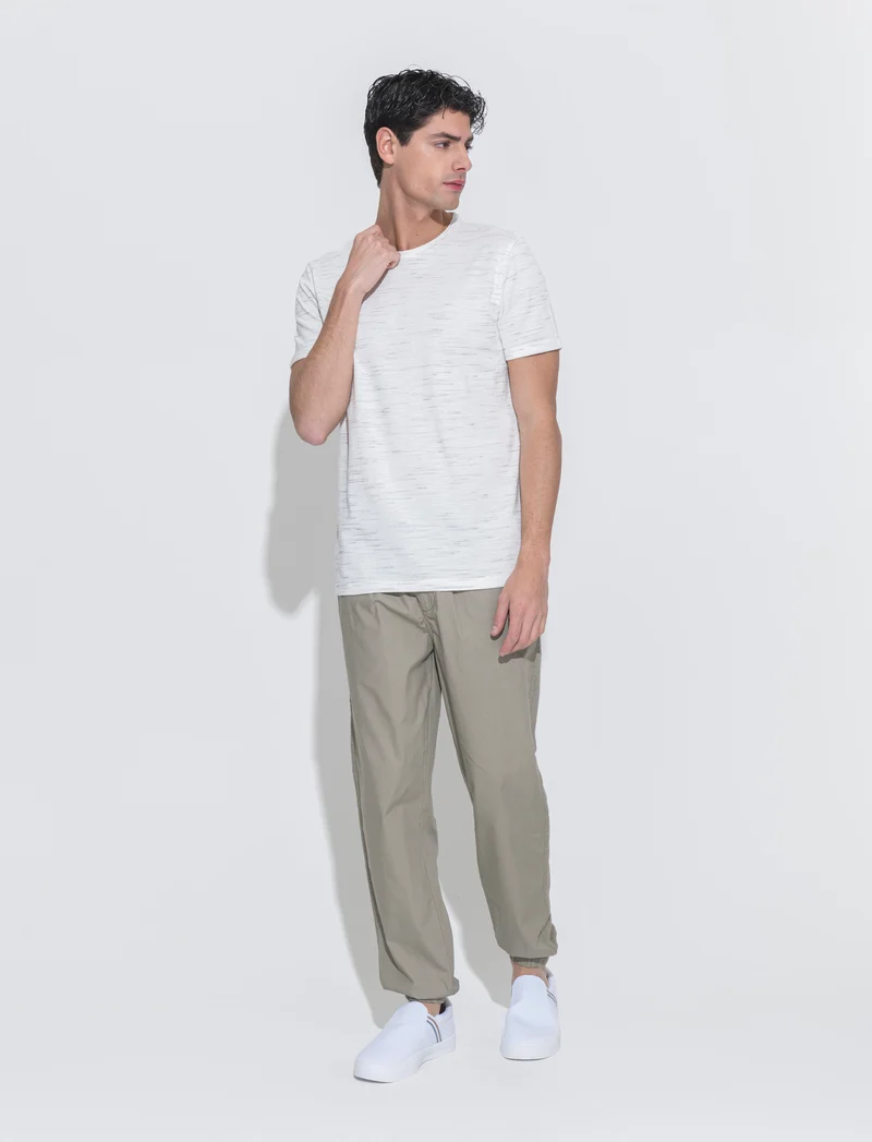 T-shirt struttura slub injected da uomo - Bianco