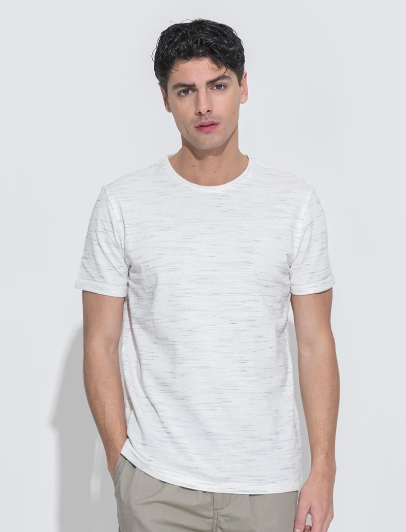 T-shirt struttura slub injected da uomo - Bianco