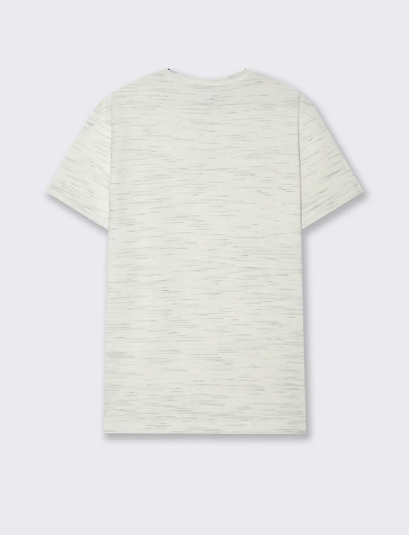 T-shirt serafino struttura slub injected da uomo - Bianco