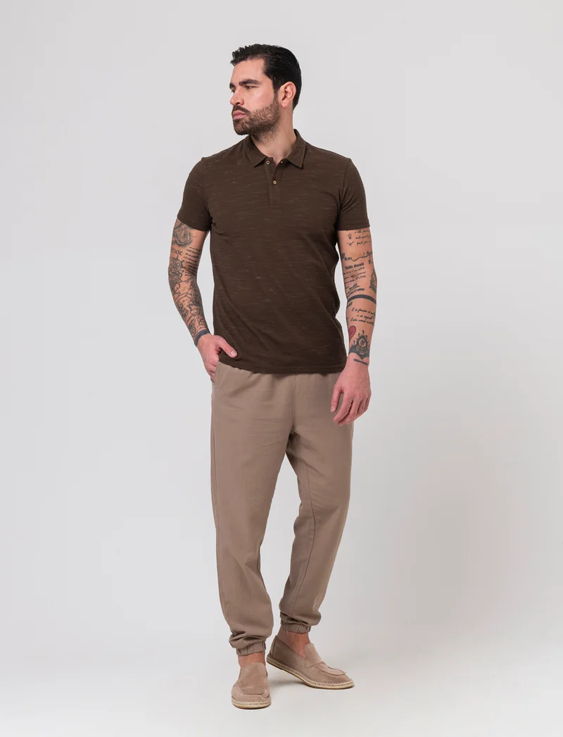 Polo struttura slub injected da uomo - Moro