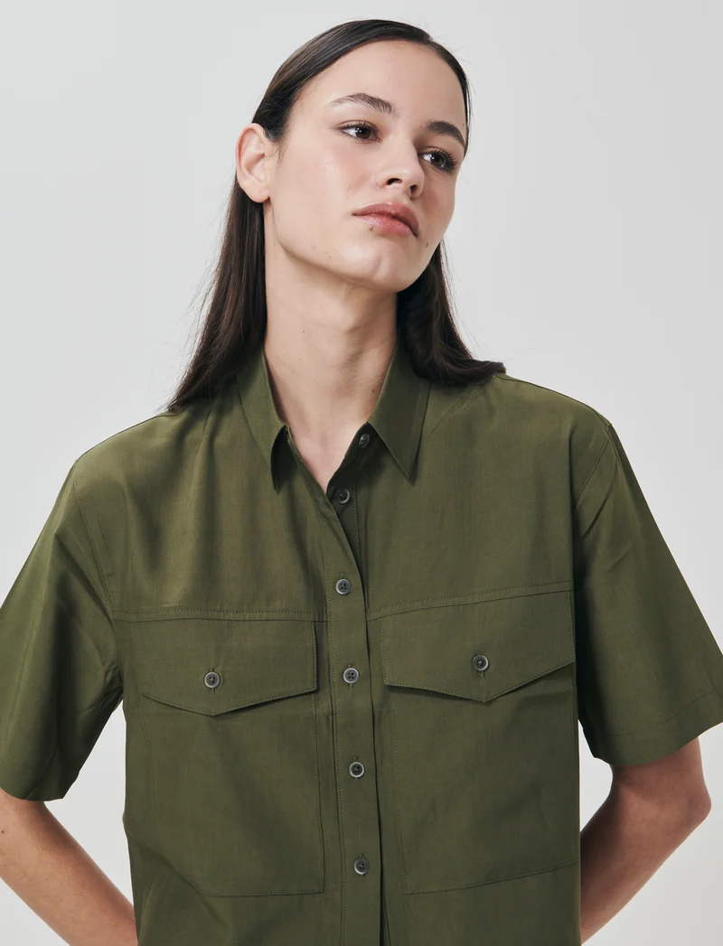 Camicia Mezza Manica con Tasche a Toppa - Kaky 1