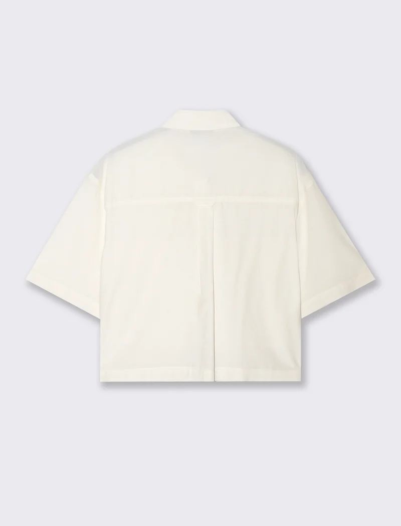 Camicia Mezza Manica con Tasche a Toppa - Grigio ghiaccio