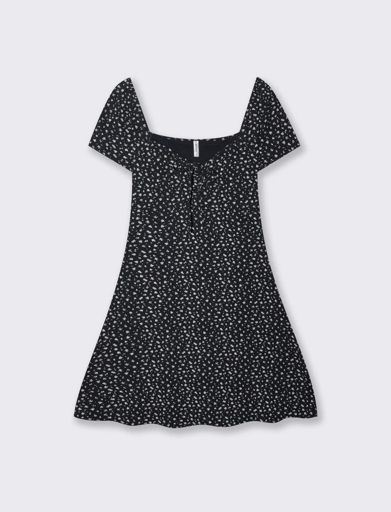Vestito Corto a Coste con Manica Aletto - var 1