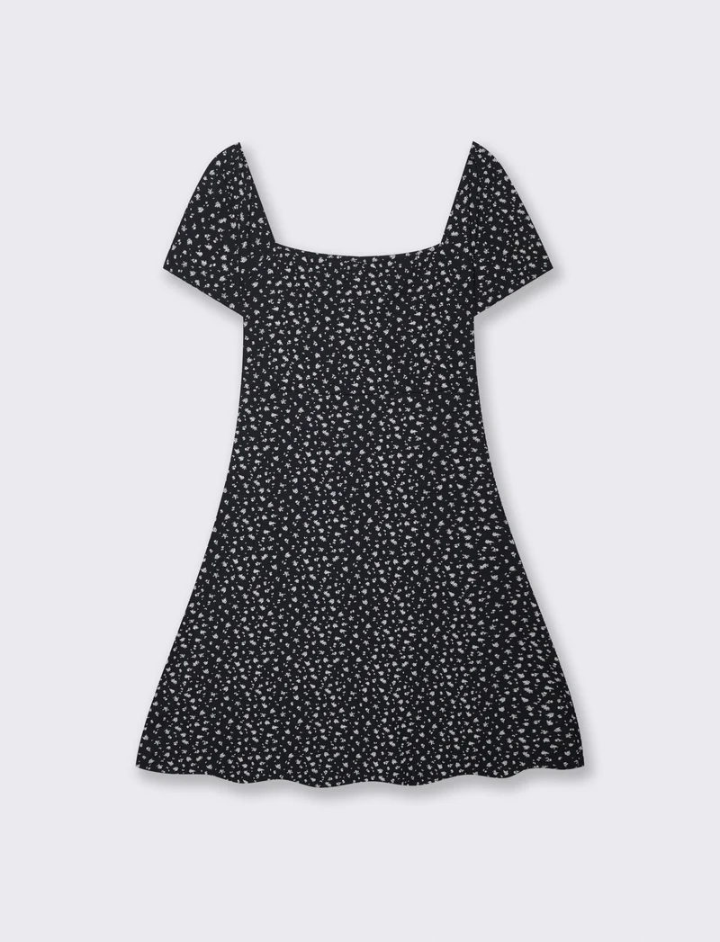 Vestito Corto a Coste con Manica Aletto - var 1