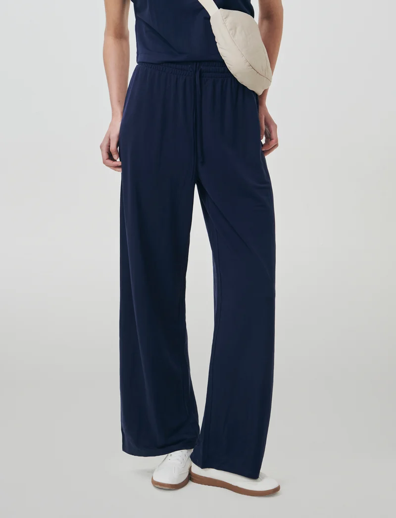Pantalone Cavallo Basso con Elastico - Blu