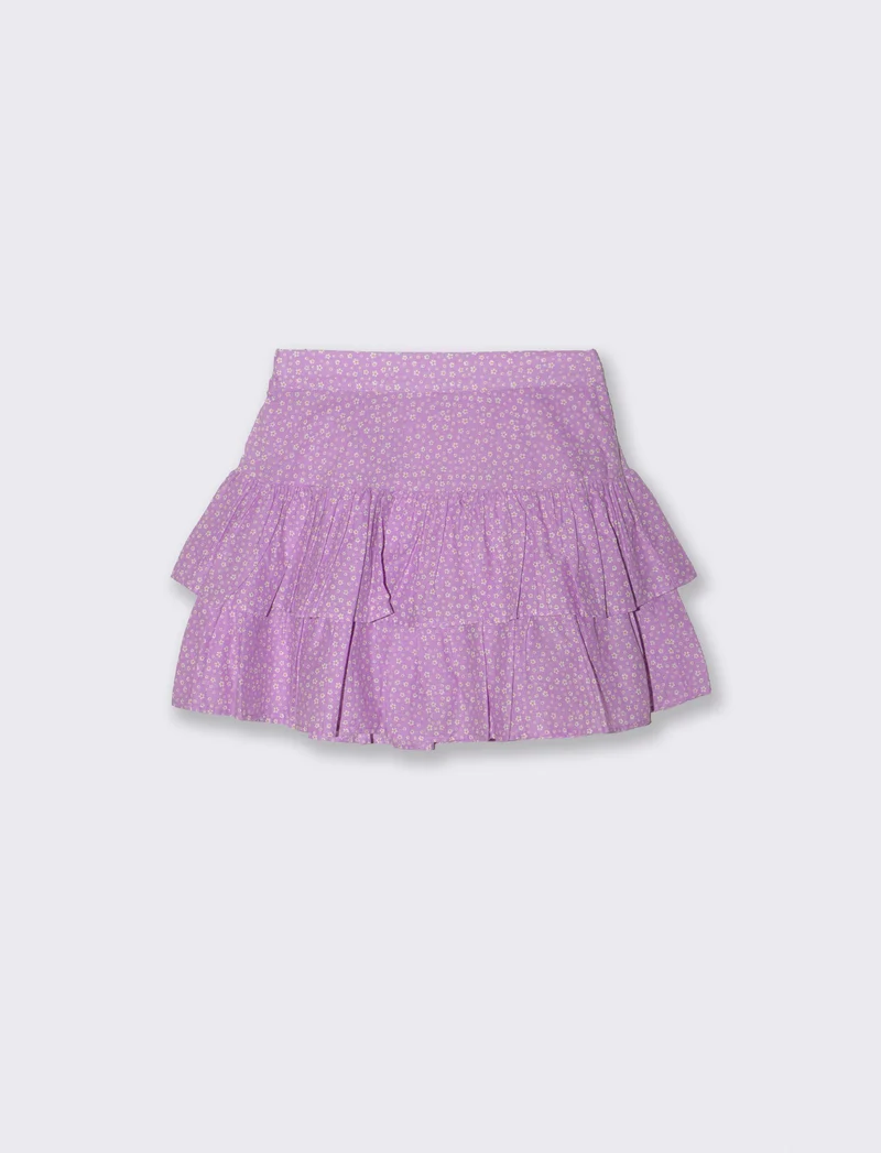 Gonna corta a balze in cotone con pantaloncino interno - var 2
