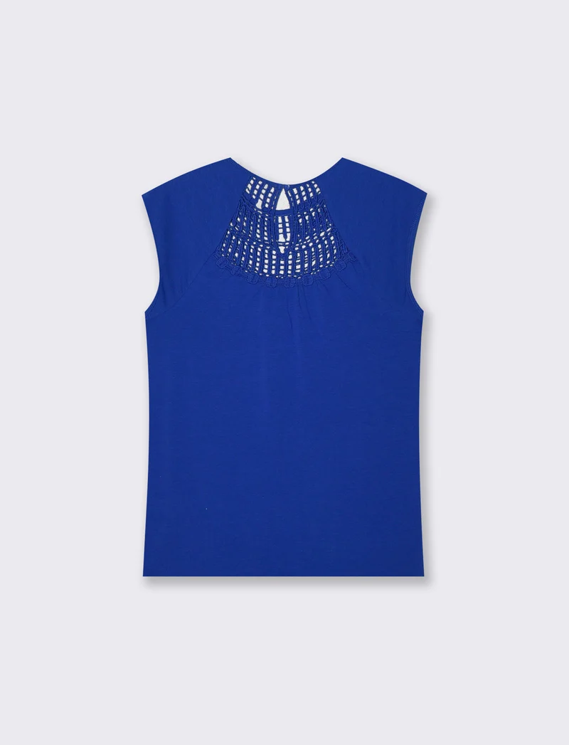 Top con pizzo e inserti sullo scollo - Royal