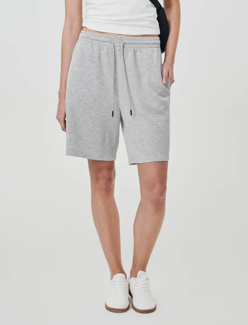 Bermuda con Elastico e Coulisse - Grigio chiaro mel.