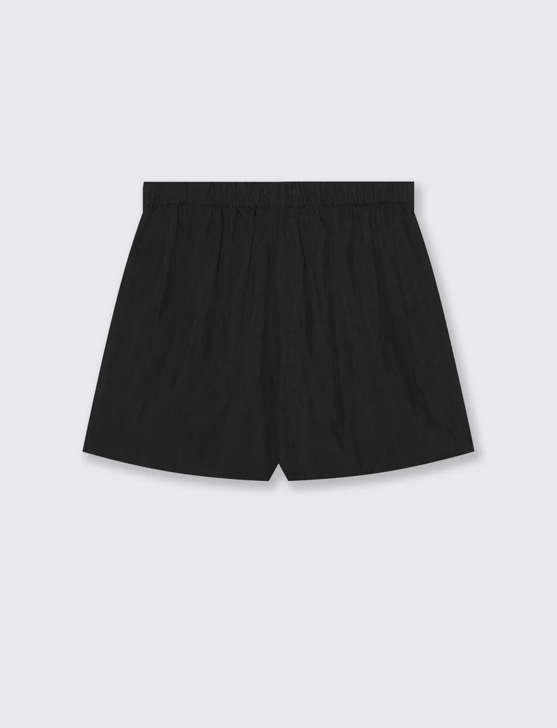Short elasticizzati con laccetto davanti - Nero