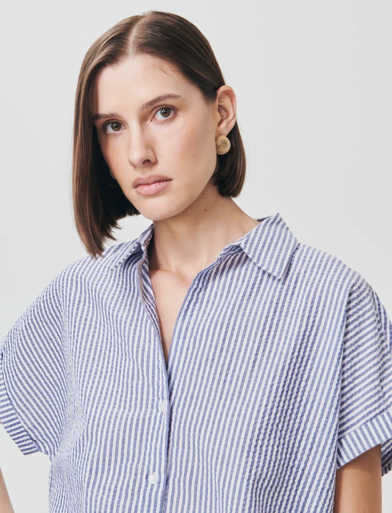 Camicia Mezza Manica Scollo a V - var 1