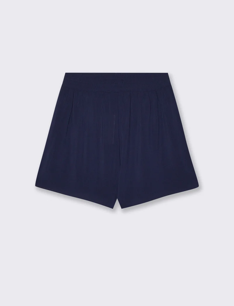Short con elastico e coulisse in vita - Blu