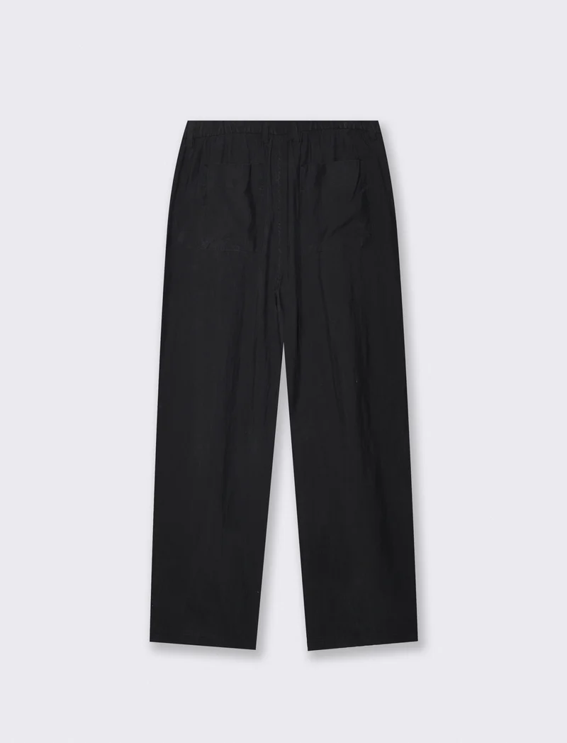 Pantaloni Chino Jogger in Misto Lyocell - Nero
