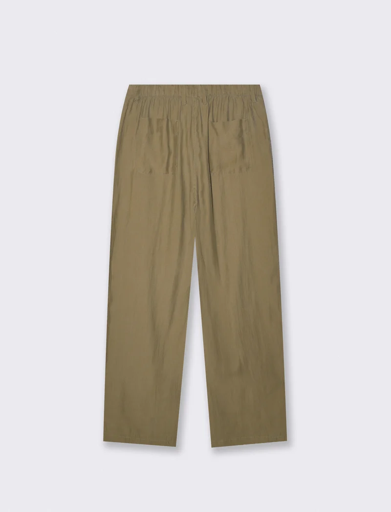 Pantaloni Chino Jogger in Misto Lyocell - Verde kaki