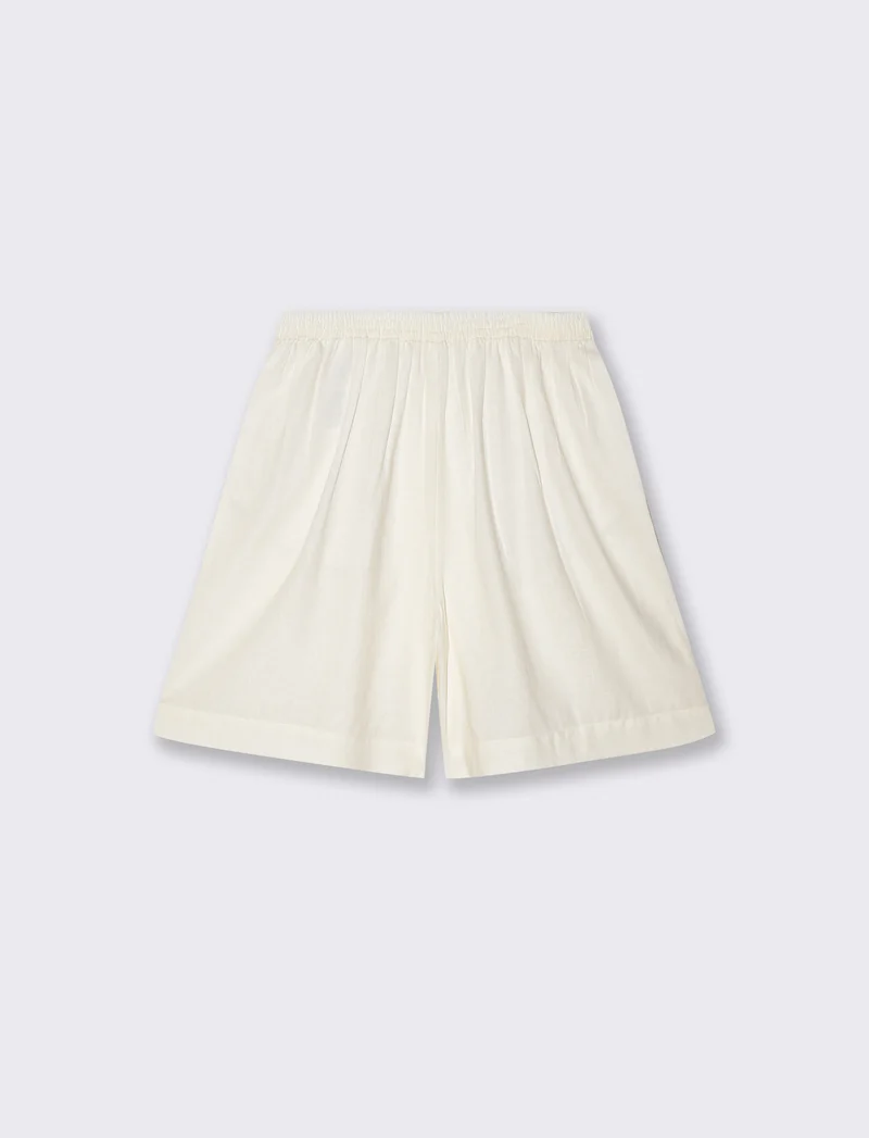 Bermuda con Elastico e Tasche Fianchi - Grigio ghiaccio