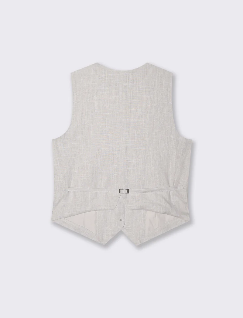 Gilet con tasche a taglio davanti - Sabbia
