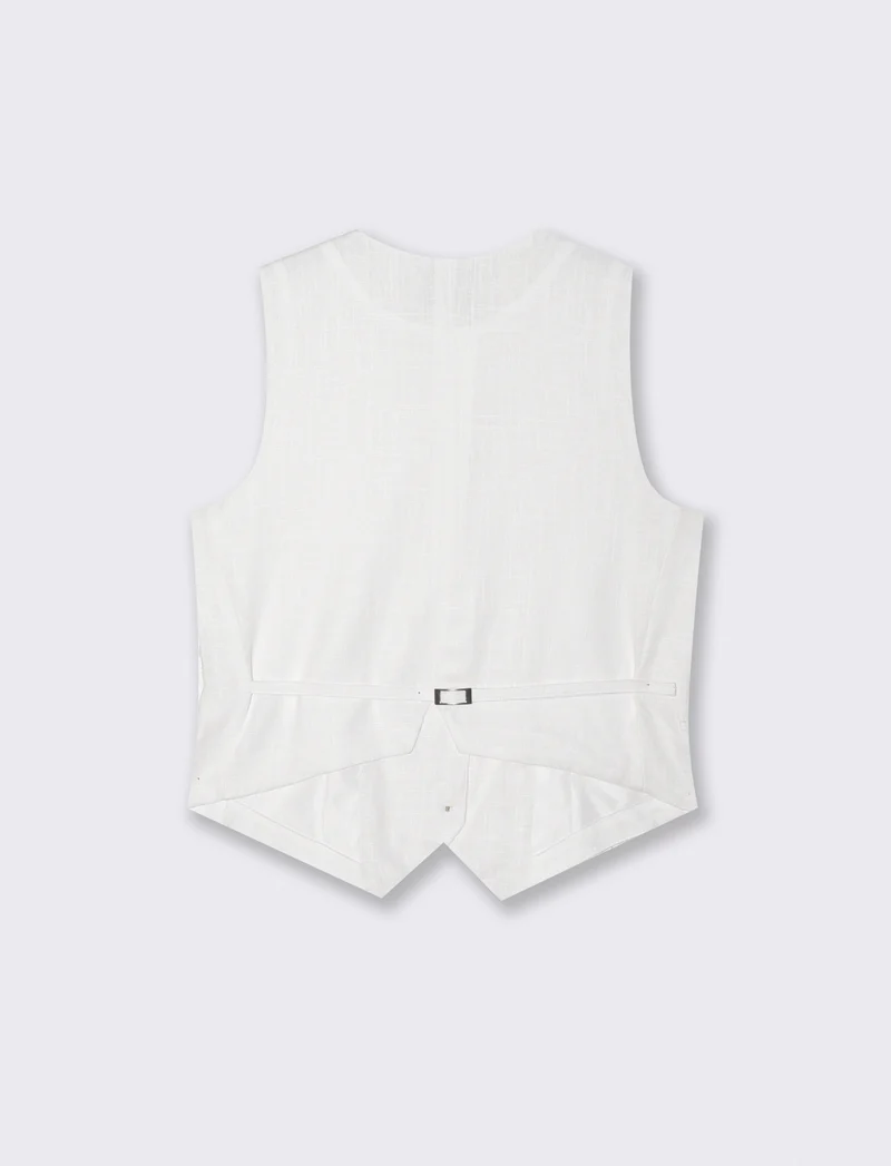 Gilet con tasche a taglio davanti - Bianco