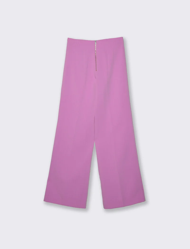 Pantalone Vita Super Alta con Gamba Larga - Viola orchidea