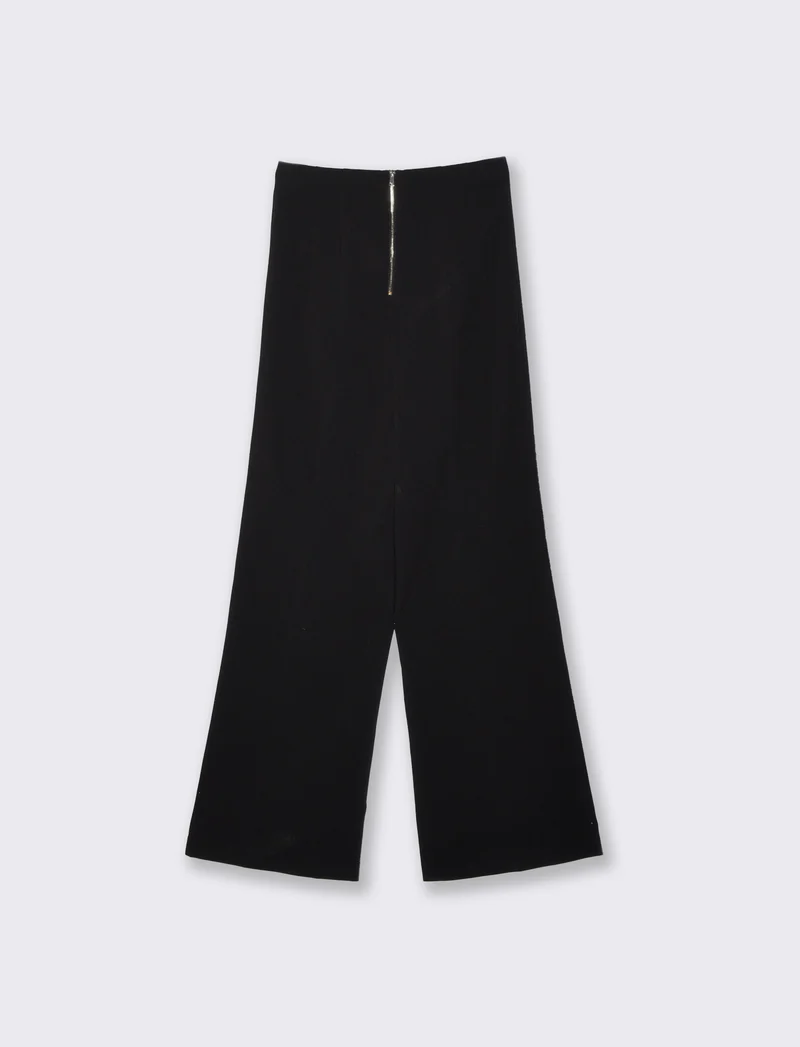 Pantalone Vita Super Alta con Gamba Larga - Nero